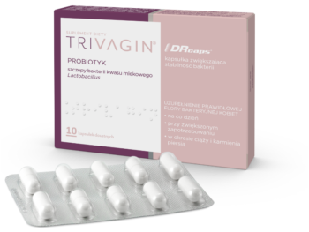 Zdjęcie przedstawia suplement diety Trivagin, kapsułki.