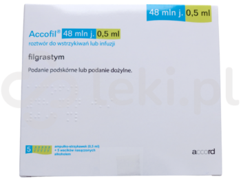 Accofil, roztwór do wstrzykiwań lub infuzji, 48 mln j./0,5 ml