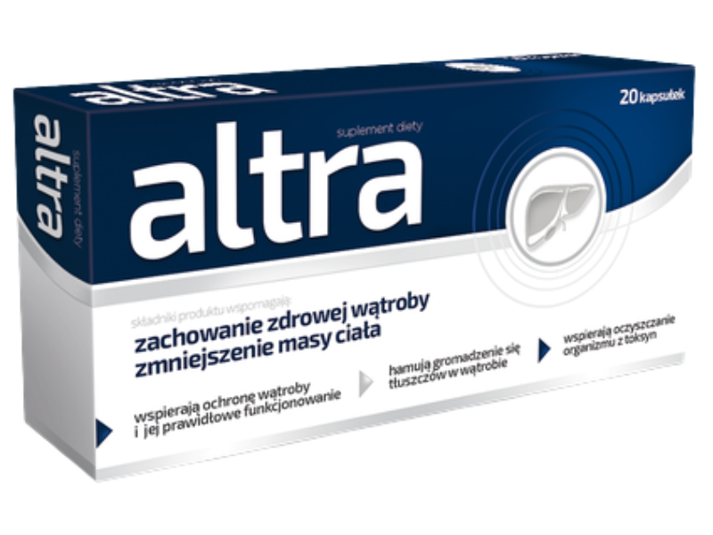 Zdjęcie przedstawia suplement diety Altra, kapsułki.