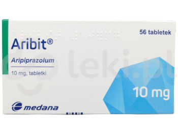 Zdjęcie przedstawia lek dostępny na receptę Aribit, tabletki, 10 mg.