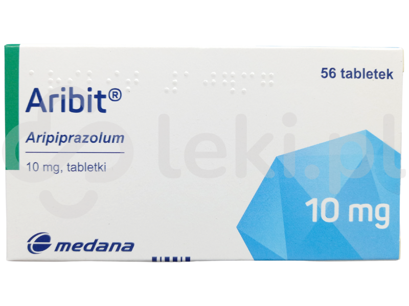 Zdjęcie przedstawia lek dostępny na receptę Aribit, tabletki, 10 mg.