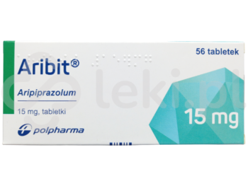 Zdjęcie przedstawia lek dostępny na receptę Aribit, tabletki, 15 mg.