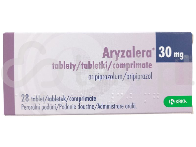 Zdjęcie przedstawia lek dostępny na receptę Aryzalera, tabletki, 30 mg.