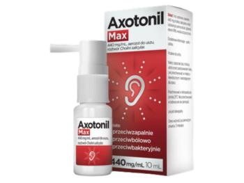 Axotonil, aerozol do uszu, 440 mg/ml + 40 mg/ml