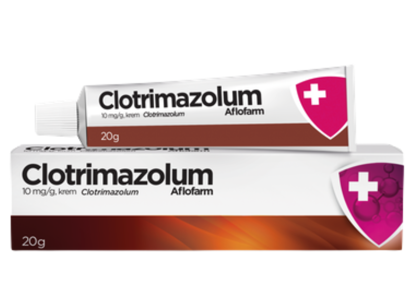 Zdjęcie przedstawia lek bez recepty Clotrimazolum Aflofarm, krem, 10 mg/g.