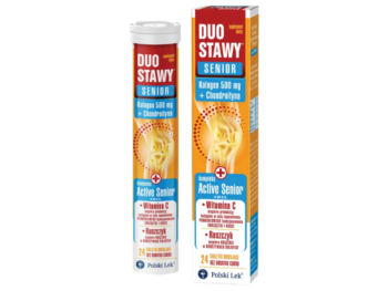 Zdjęcie przedstawia suplement diety DUO STAWY Senior, tabletki musujące.