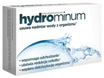 Zdjęcie przedstawia suplement diety Hydrominum, tabletki.