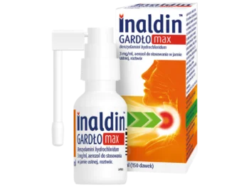 Zdjęcie produktu Inaldin Gardło Max, aerozol do stosowania w jamie ustnej i gardle, 3 mg/ml