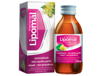 Zdjęcie przedstawia lek bez recepty Lipomal, syrop, 97 mg/5 ml.
