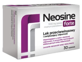 Zdjęcie przedstawia lek bez recepty Neosine Forte, tabletki, 1000 mg.