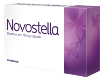 Zdjęcie przedstawia lek bez recepty Novostella, tabletki, 10 mg.