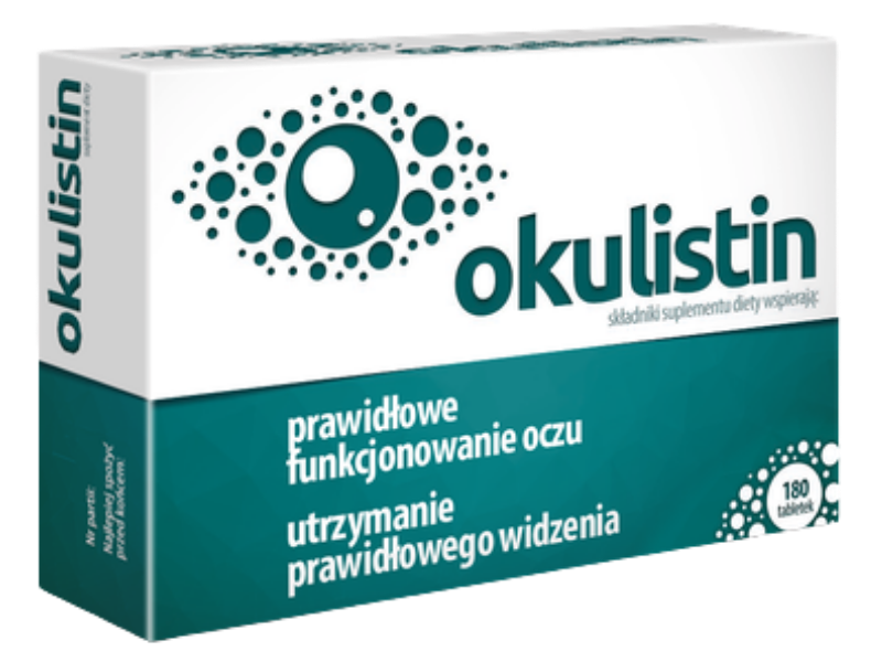 Zdjęcie przedstawia suplement diety Okulistin, tabletki.