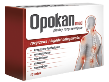 Zdjęcie przedstawia wyrób medyczny Opokan Med, plastry rozgrzewające.