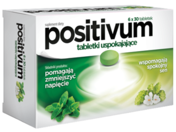Zdjęcie przedstawia suplement diety Positivum, tabletki.