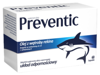 Zdjęcie przedstawia suplement diety Preventic, kapsułki.