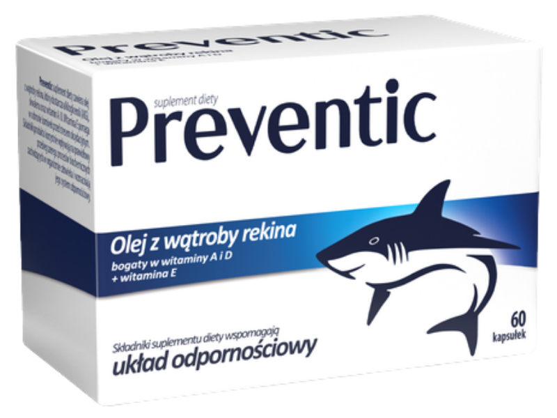 Zdjęcie przedstawia suplement diety Preventic, kapsułki.