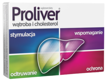 Zdjęcie przedstawia suplement diety Proliver, tabletki.
