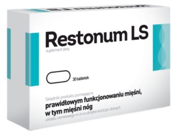 Zdjęcie przedstawia suplement diety Restonum LS, tabletki.