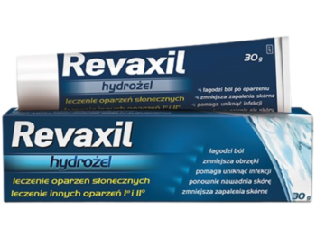 Zdjęcie przedstawia wyrób medyczny Revaxil hydrożel, żel.