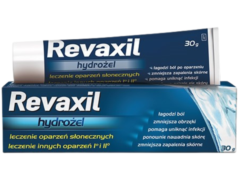 Zdjęcie przedstawia wyrób medyczny Revaxil hydrożel, żel.