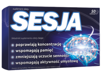 Zdjęcie przedstawia suplement diety Sesja, tabletki.