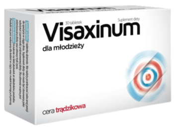 Zdjęcie przedstawia suplement diety Visaxinum, tabletki.