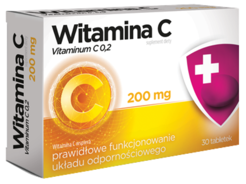 Zdjęcie przedstawia suplement diety Witamina C, tabletki/Aflofarm.
