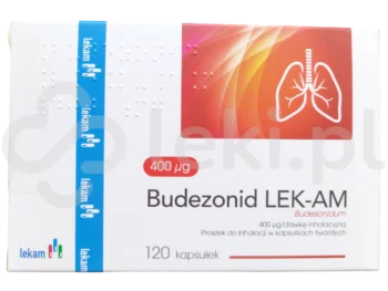 Zdjęcie produktu Budezonid LEK-AM, proszek do inhalacji w kapsułkach twardych, 400 μg/dawkę inhalacyjną