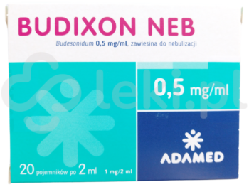 Zdjęcie przedstawia lek dostępny na receptę Budixon Neb, zawiesina do nebulizacji, 0,5 mg/ml.