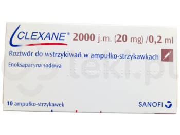 Clexane, roztwór do wstrzykiwań, 20 mg/0,2 ml