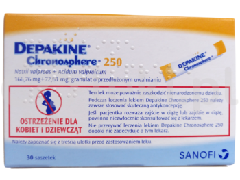 Depakine Chronosphere 250, granulat o przedłużonym uwalnianiu, 72,61 mg + 166,76 mg