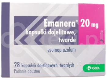 Zdjęcie produktu Emanera, kapsułki dojelitowe twarde, 20 mg