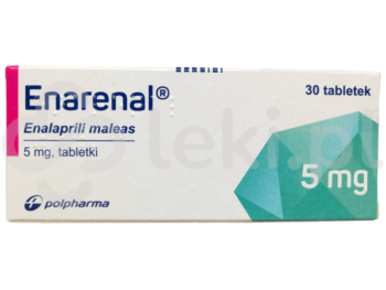 Zdjęcie przedstawia lek dostępy na receptę Enarenal, tabletki, 5 mg.