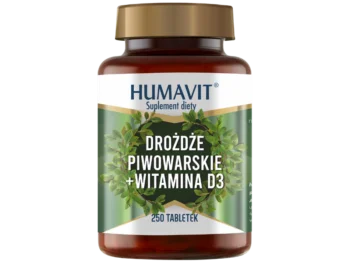 Zdjęcie produktu HUMAVIT Drożdże piwowarskie + witamina D3, tabletki