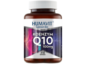 Zdjęcie przedstawia suplement diety HUMAVIT Koenzym Q10, kapsułki.