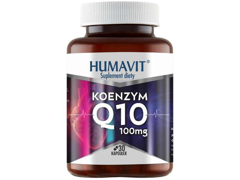 Zdjęcie przedstawia suplement diety HUMAVIT Koenzym Q10, kapsułki.