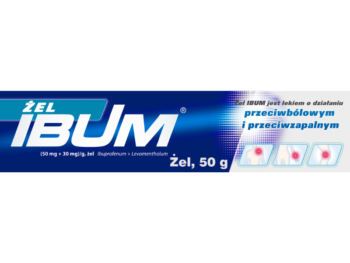 Zdjęcie przedstawia lek dostępny bez recepty Ibum, żel, (50 mg + 30 mg):g.