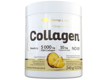 Zdjęcie przedstawia suplement diety Olimp Collagen, proszek do sporządzania roztworu doustnego.
