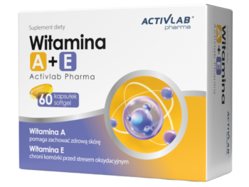 Zdjęcie przedstawia suplement diety Witamina A+E Activlab Pharma, kapsułki.
