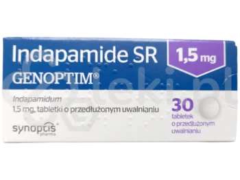 Zdjęcie produktu Indapamide SR Genoptim, tabletki o przedłużonym uwalnianiu, 1,5 mg