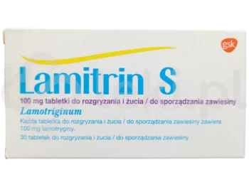 Zdjęcie produktu Lamitrin S, tabletki do sporządzania zawiesiny/do rozgryzania i żucia, 100 mg