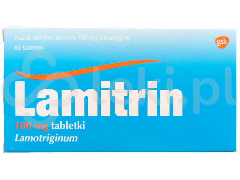 Zdjęcie przedstawia lek dostępny na receptę Lamitrin, tabletki, 100 mg.