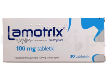 Zdjęcie przedstawia lek dostępny na receptę Lamotrix, tabletki, 100 mg.