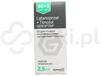 Zdjęcie produktu Latanoprost Timolol Genoptim, krople do oczu, 50 µg/ml + 5 mg/ml