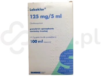 Zdjęcie produktu Lekoklar, granulat do sporządzania zawiesiny doustnej, 125 mg/5 ml