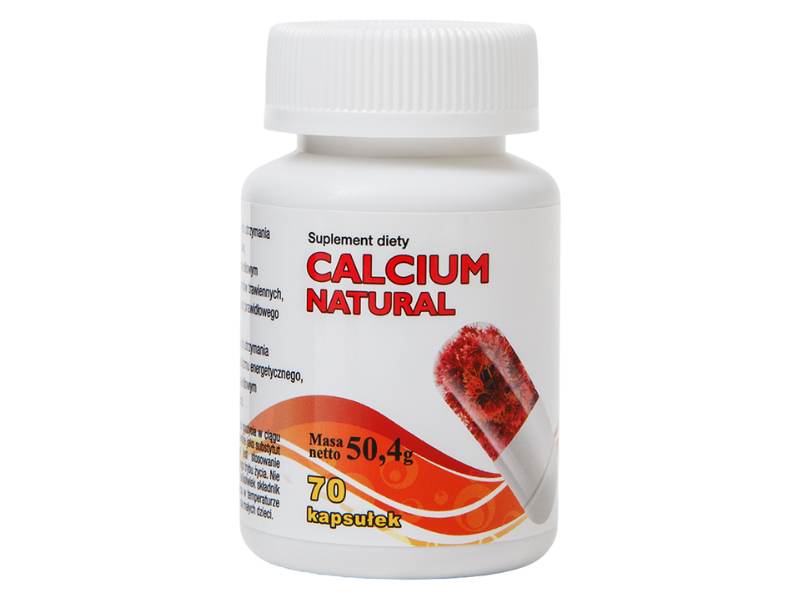 Zdjęcie przedstawia suplement diety Calcium Natural w kapsułkach.