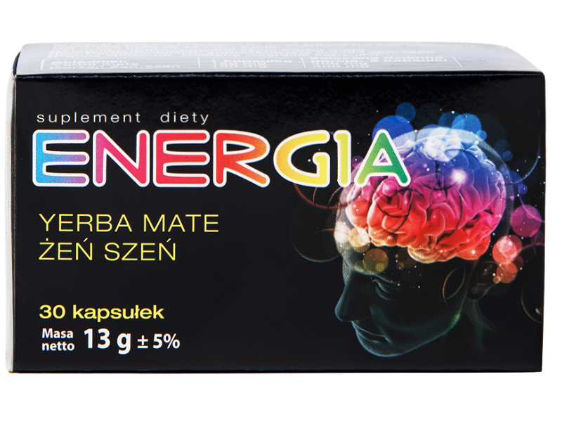Zdjęcie przedstawia suplement diety Energia w kapsułkach.