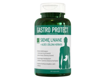 Zdjęcie przedstawia suplement diety A-Z Medica Gastro protect siemię lniane, kapsułki.