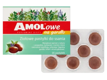 Zdjęcie produktu Amolowe na gardło z miodem i witaminą C, pastylki do ssania