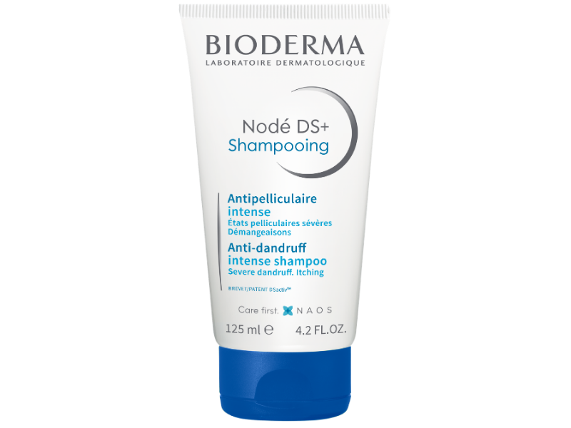 Zdjęcie przedstawia dermokosmetyk Bioderma Node DS+, szampon.